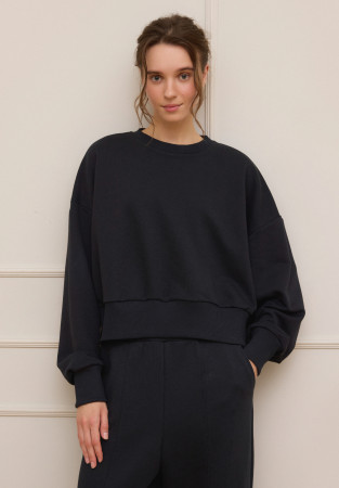 Світшот тринитка об'ємний майже чорний